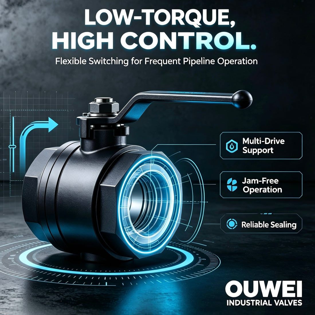 Low Torque Flexible Operation Fully Welded Ball Valve