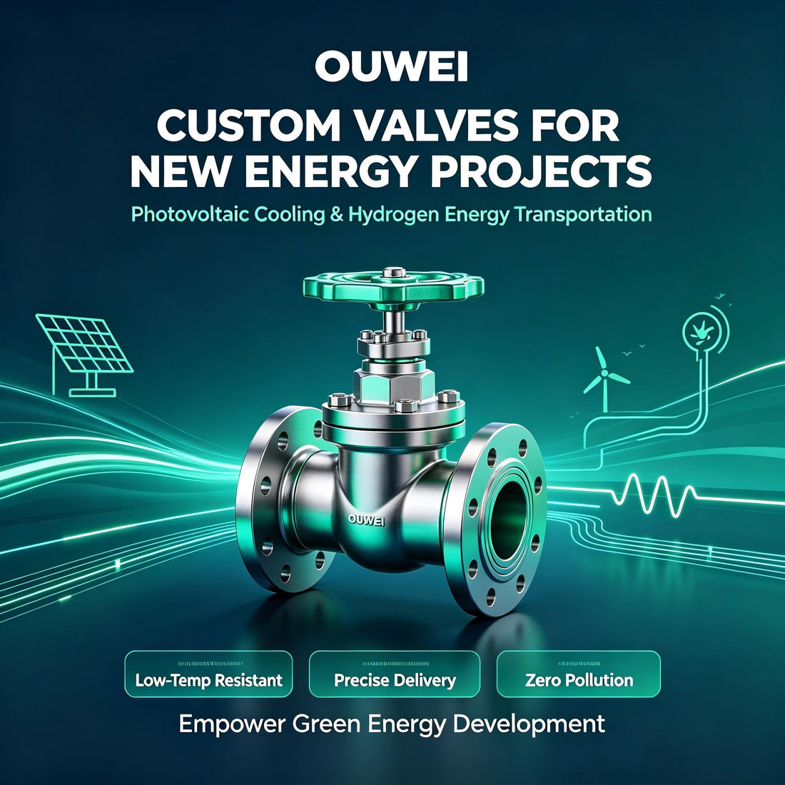 OUWEI Custom Valves for Photovoltaic Cooling & Hydrogen Energy Transportation