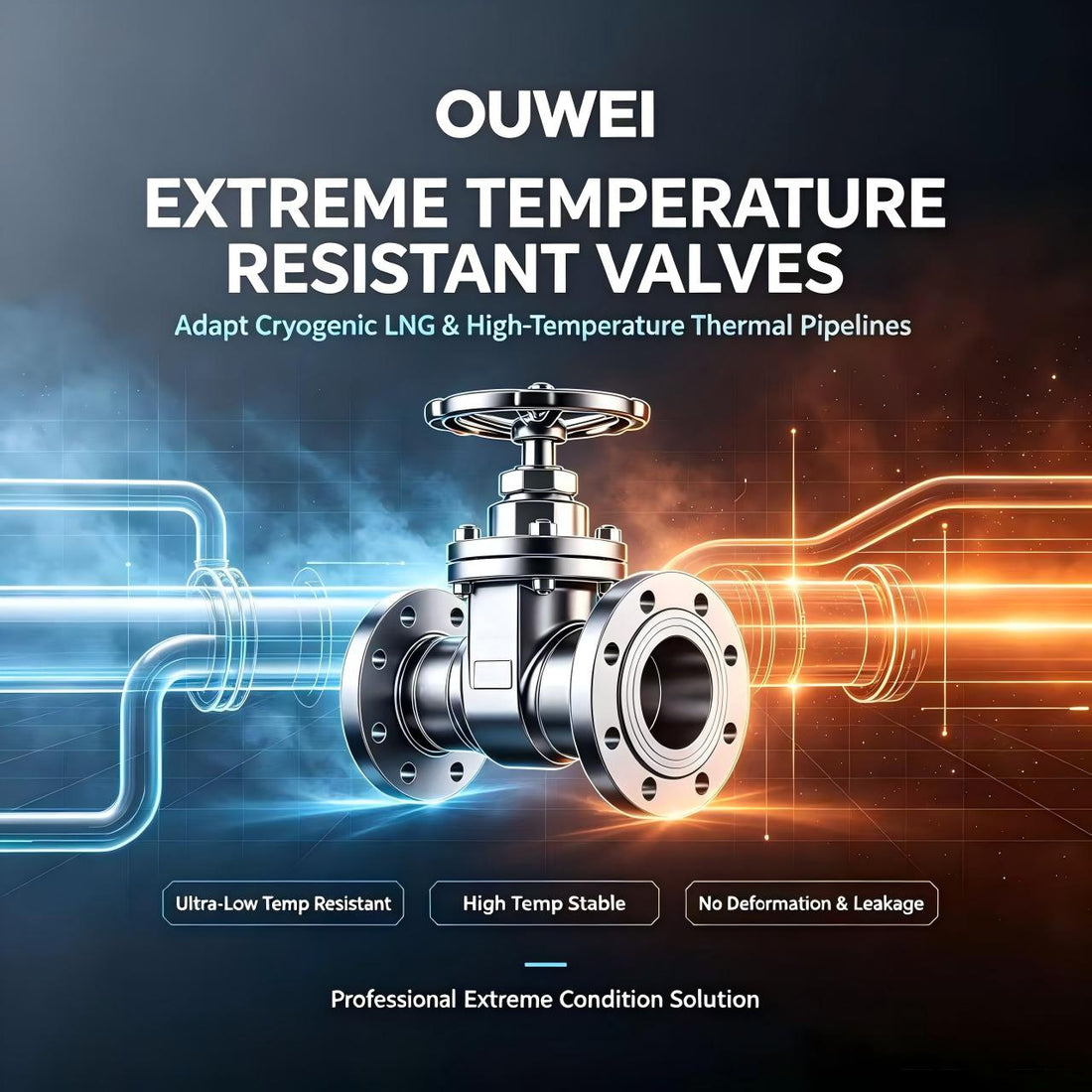 OUWEI Extreme Temperature Resistant Valves, Adapt Cryogenic LNG & High-Temperature Thermal Pipeline