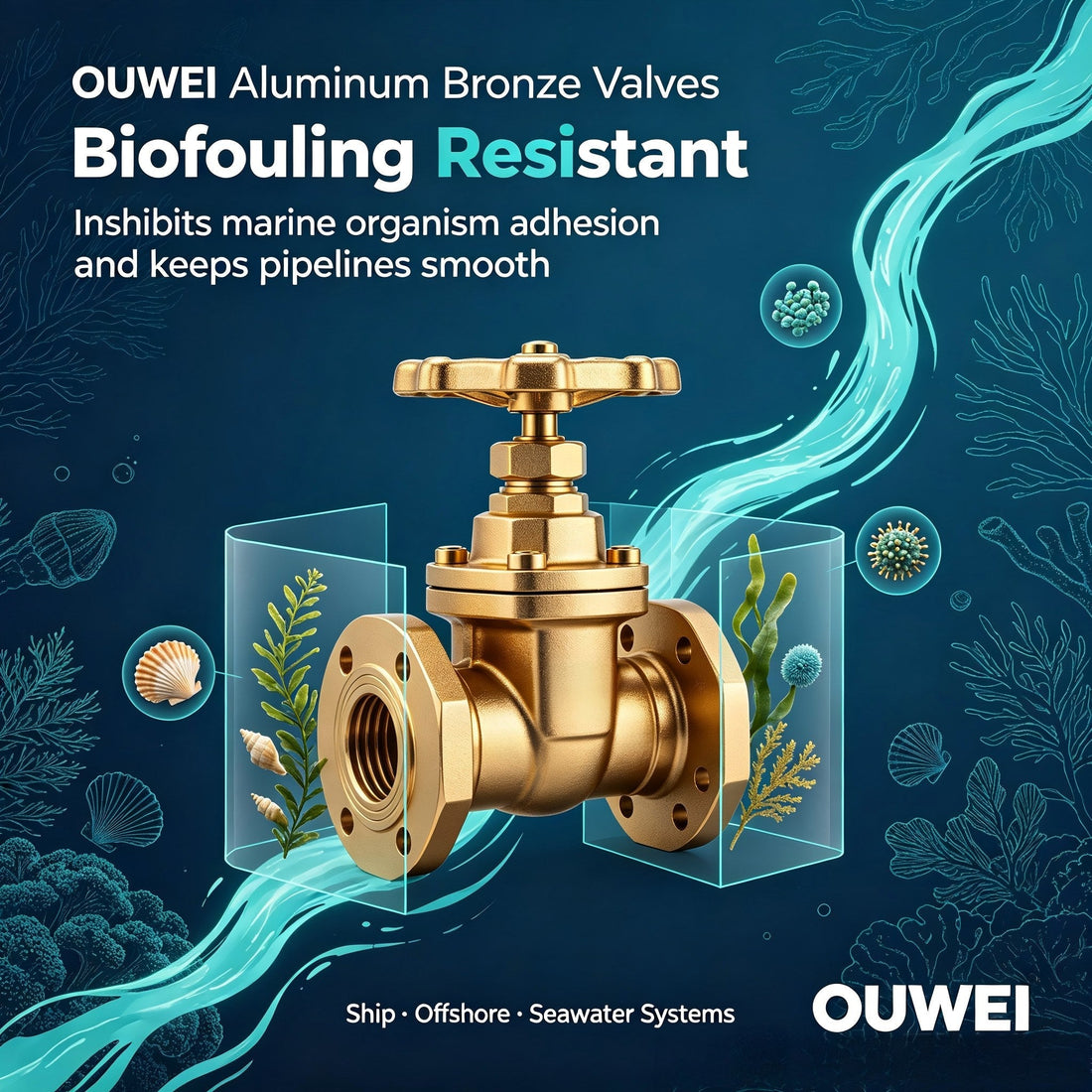 Biofouling Resistant Aluminum Bronze Valves for Marine Pipeline Systems
