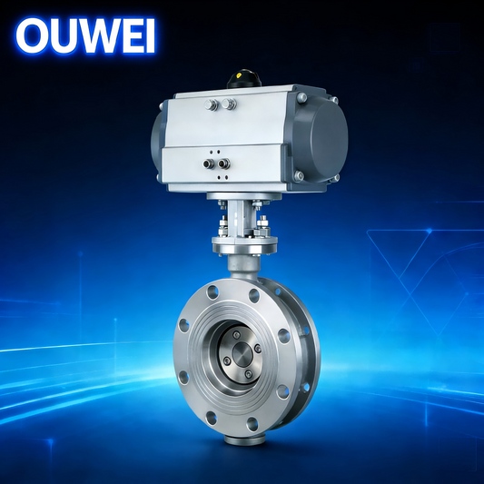 OUWEI Pneumatic Triple Eccentric Butterfly Valve | Robust Sealing, Efficient Flow Control