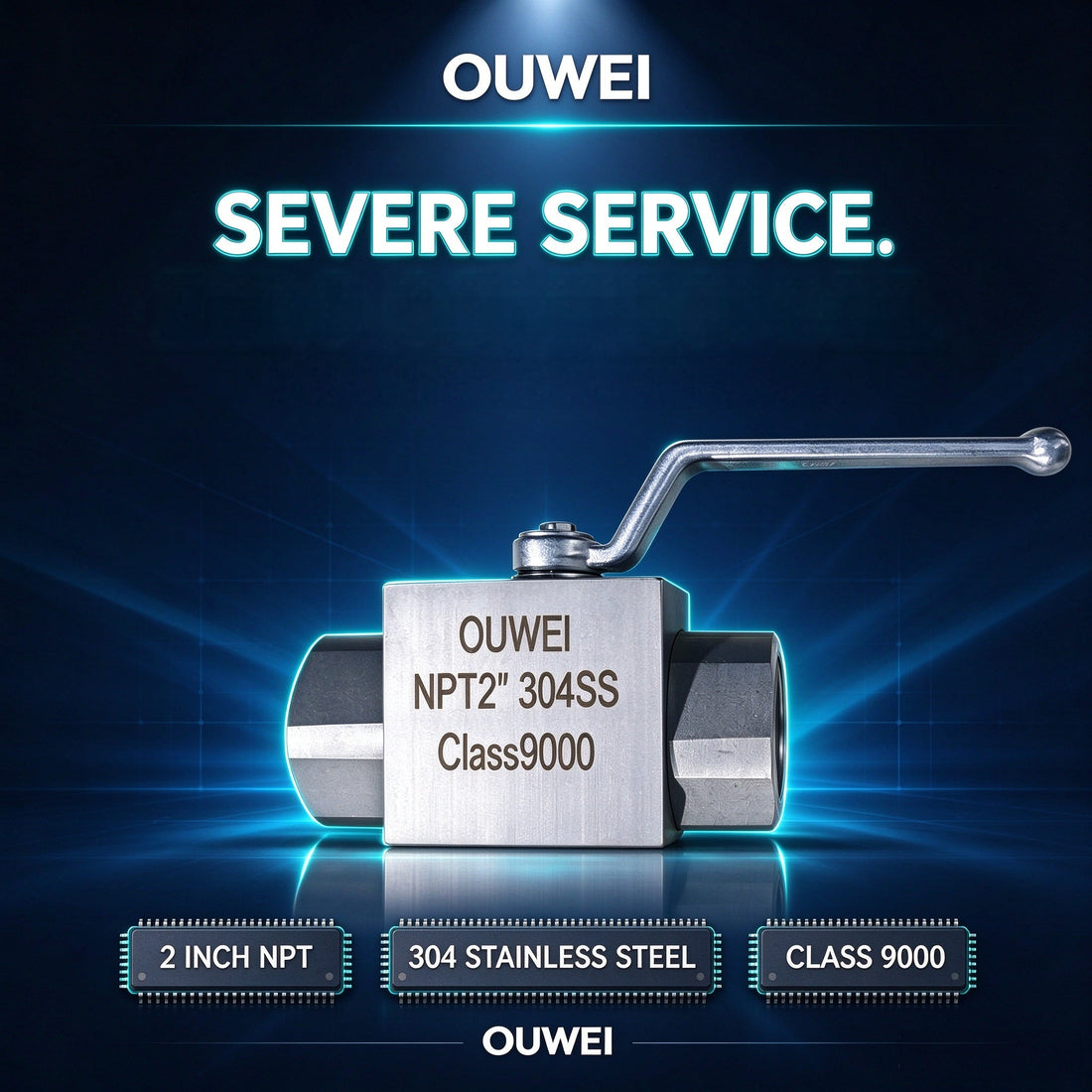 OUWEI 304SS High Pressure Ball Valve -Class 9000 For Severe Service