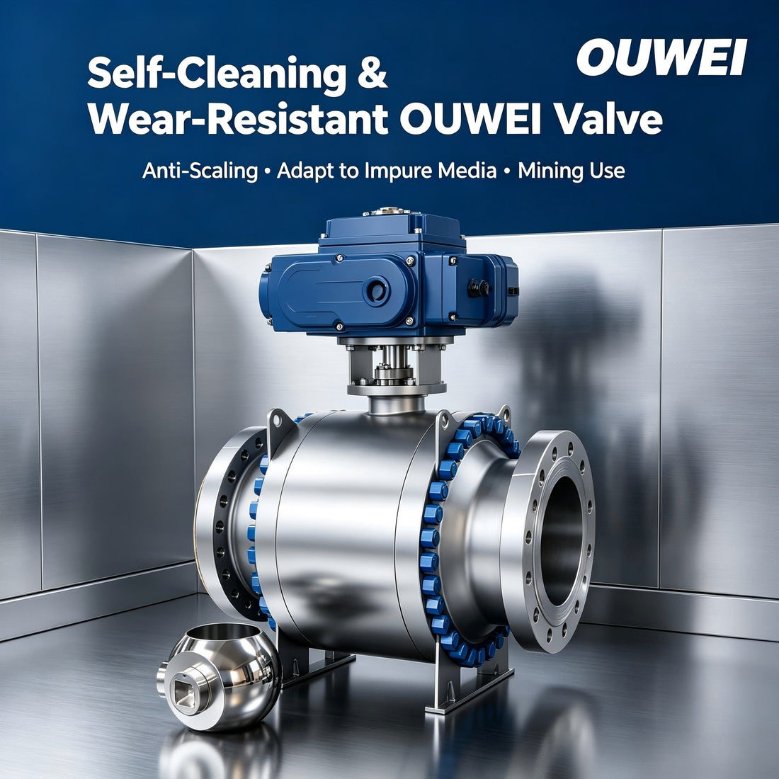 Self-Cleaning OUWEI Top Entry Ball Valve Adapted to Impure Medium Working Conditions