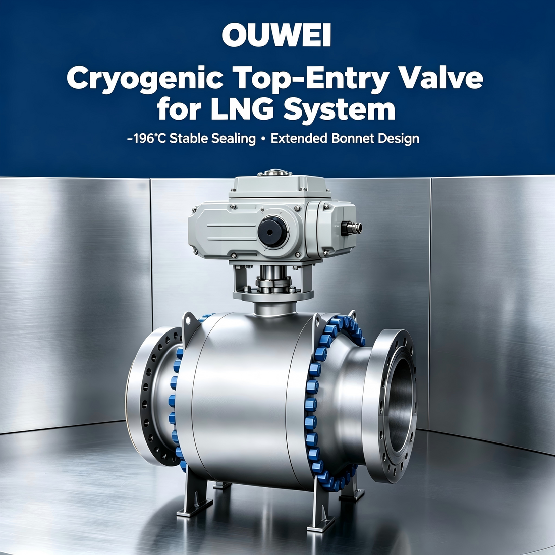 Professional OUWEI Cryogenic Top Entry Ball Valve for LNG Low-Temperature Systems
