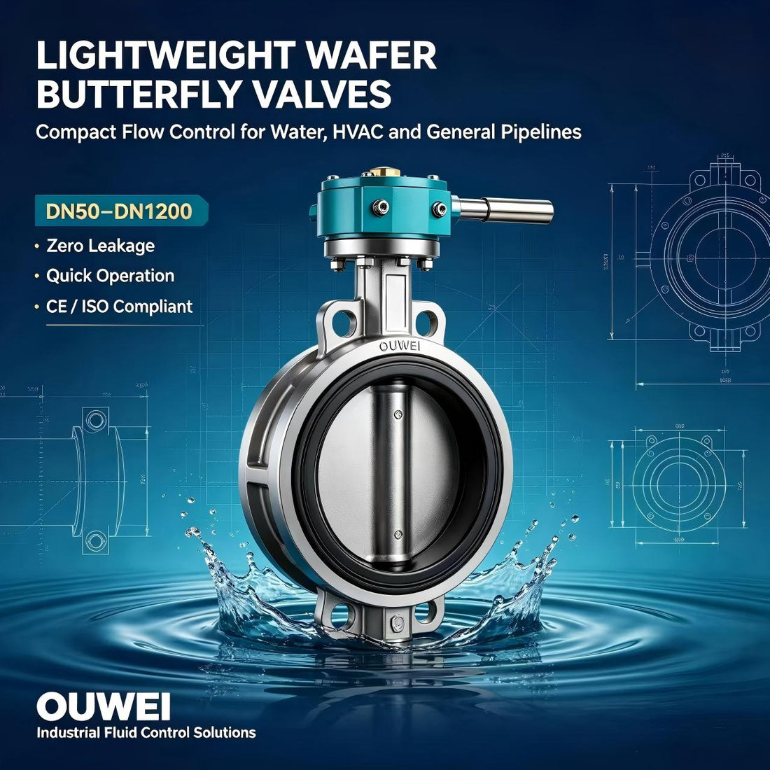 Lightweight Wafer Butterfly Valves-OUWEI Compact Flow Control Solution