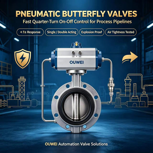 Pneumatic Butterfly Valves for Chemical Automatic Production Lines | OUWEI Fast On-Off Control