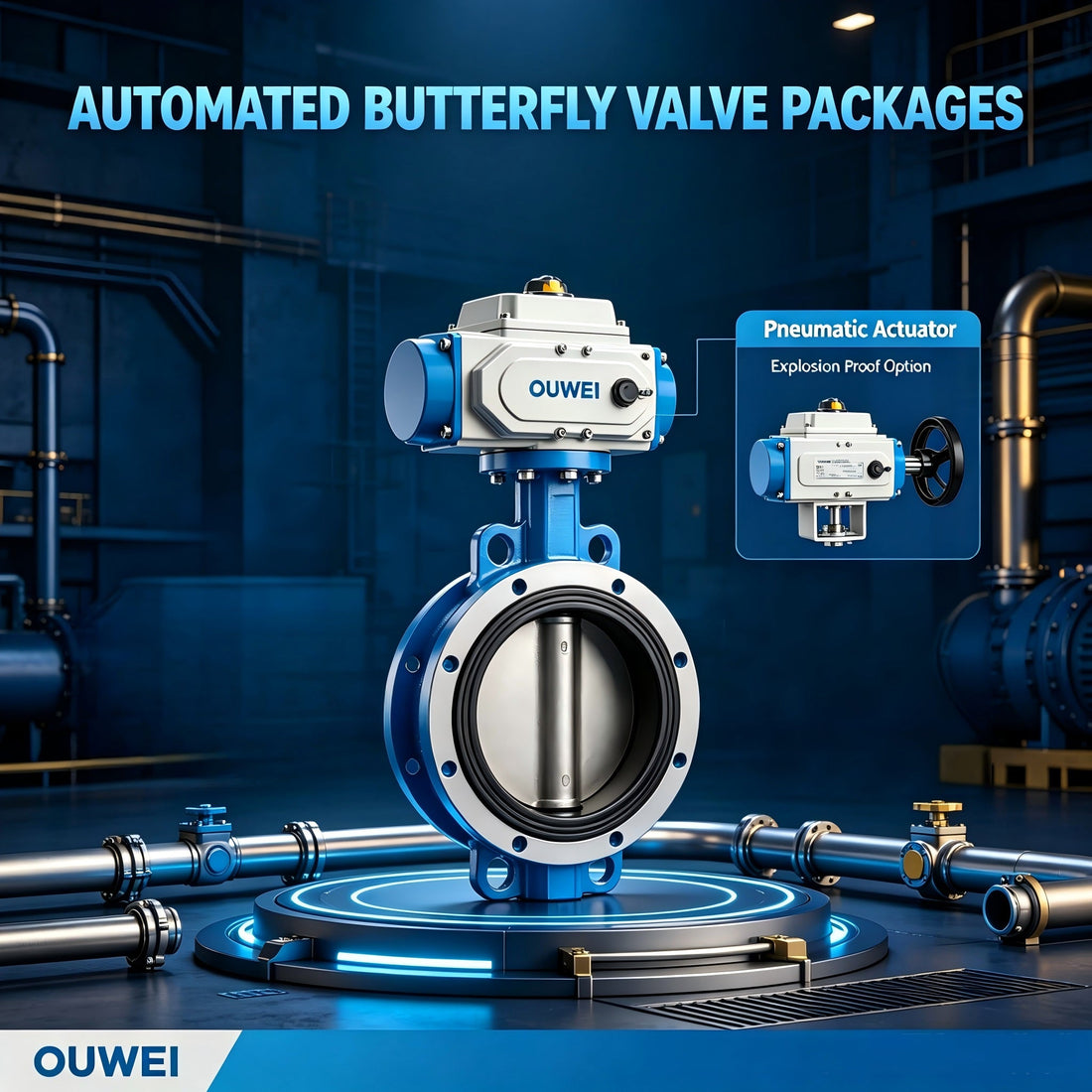 One-Stop Automated Butterfly Valve Packages | OUWEI Valve + Actuator Integrated Supply