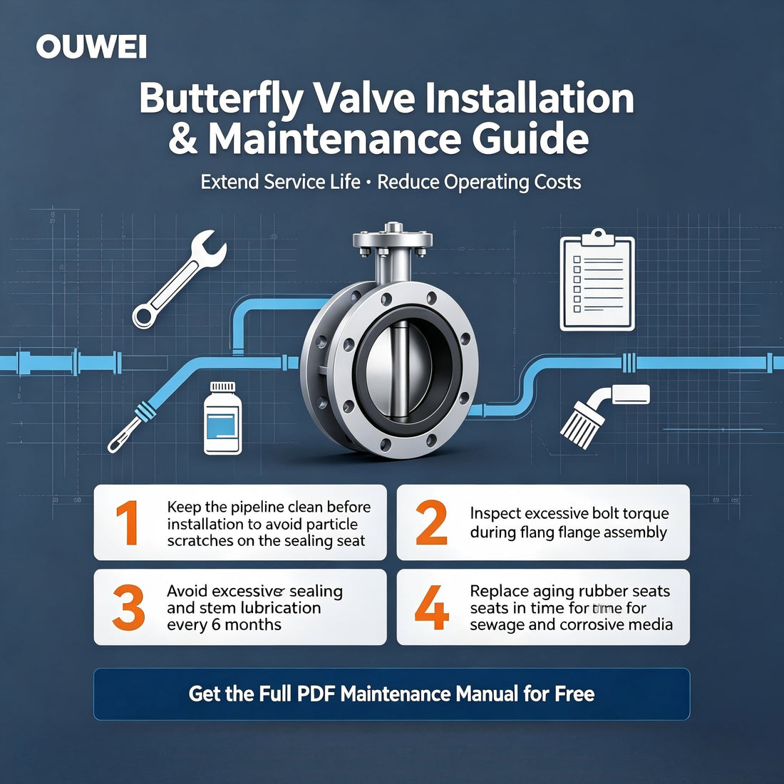 Butterfly Valve Installation & Maintenance Guide – OUWEI Tips to Cut Operation Cost