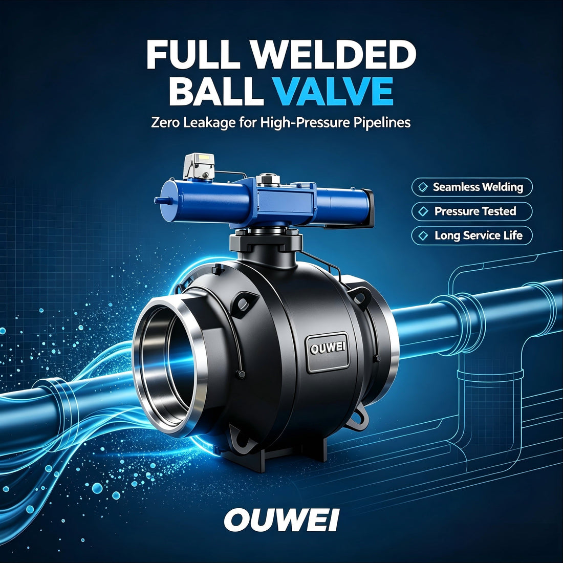 OUWEI Full Welded Ball Valves, Zero-Leakage Choice for Long-Distance Pipeline Projects