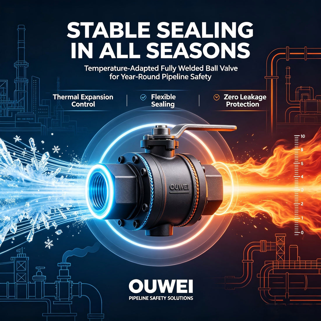 Stable Sealing Fully Welded Ball Valve for Seasonal Pipeline Operation