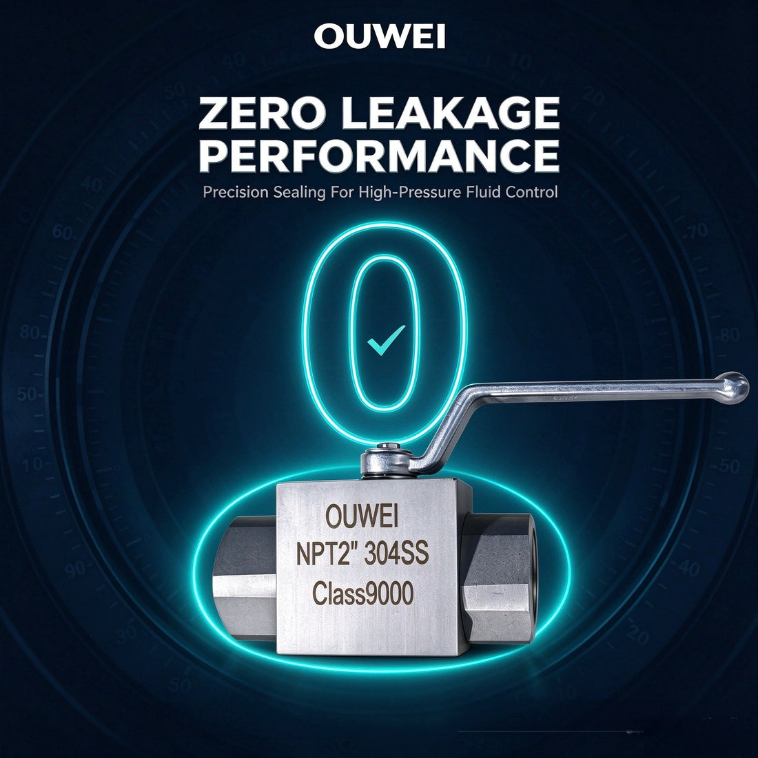 OUWEI 2 Inch NPT High Pressure Ball Valve-Zero Leakage Sealing Performance